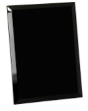 Premier Black Glass Mirror Plaque