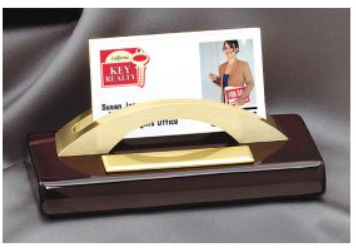 ROSEWOOD FINISH ARCH BUSINESS CARD HOLDER