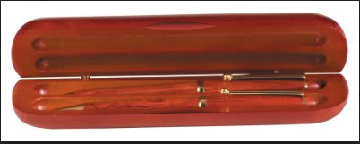 6 3/4" x 2" Rosewood Finish 2-Pen Case