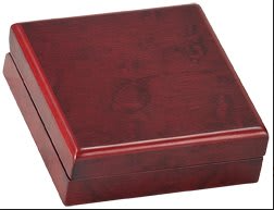 3 3/4" x 3 3/4" Rosewood Finish Medal Box