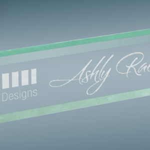 10" x 2" Jade Glass Desk Wedge