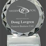 Round Facet Crystal on Clear Pedestal Base