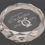 3" Clear Round Crystal Paperweight