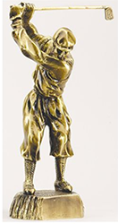 Classic Golfer Gold Cast Metal Finish