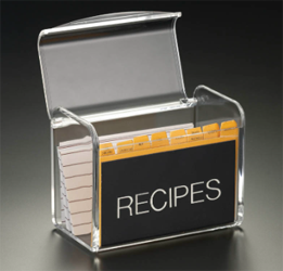 ACRYLIC RECIPES BOX W/O CARD